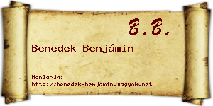 Benedek Benjámin névjegykártya