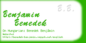 benjamin benedek business card